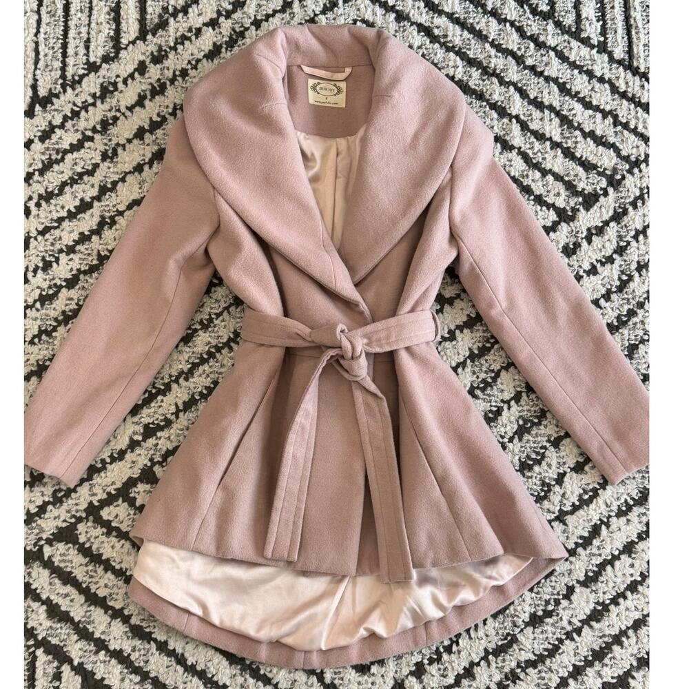 Mia Joy Girls Dusty Pink Belted Dress Coat Jacket Size 8